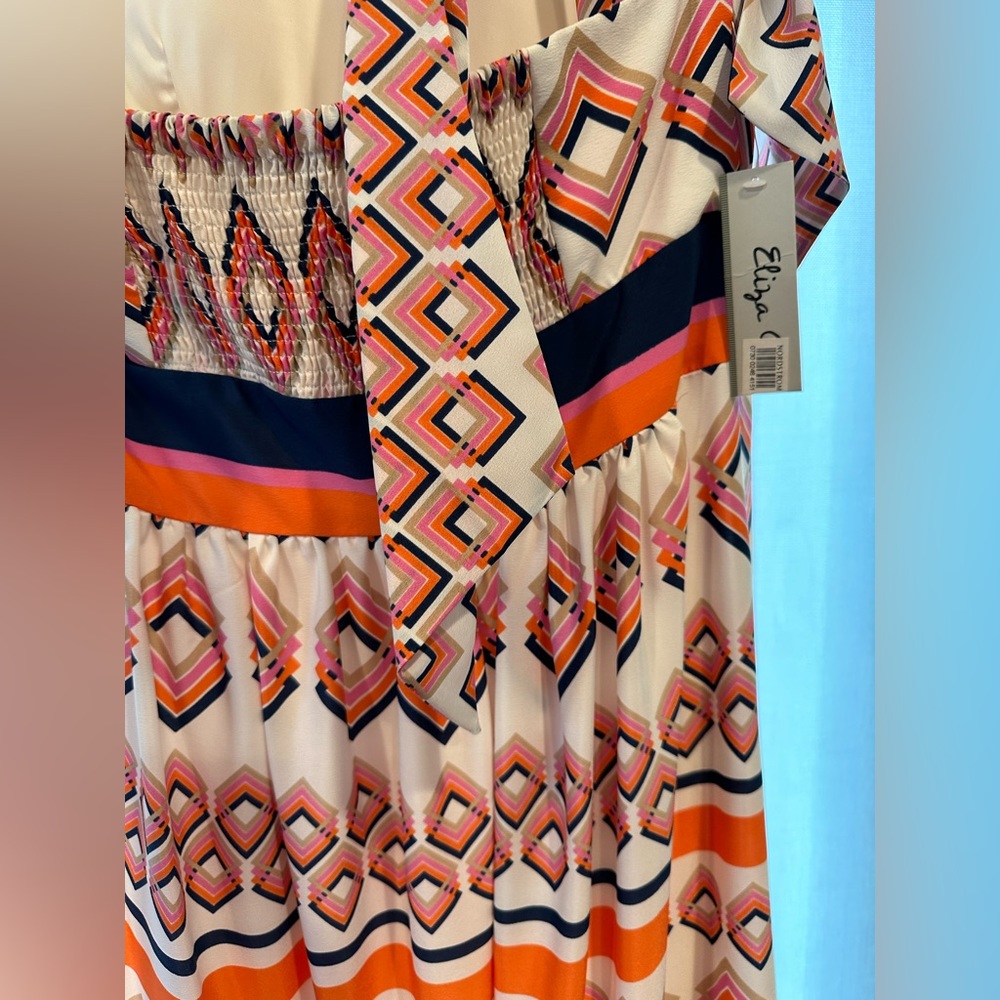 Eliza J NWT Missy Geometric Halter Maxi Dress - Picture 12 of 14